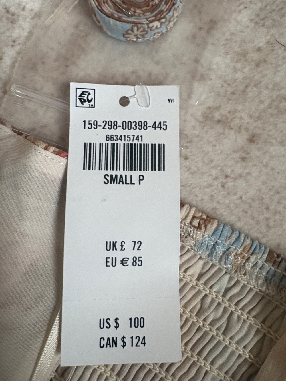 Abercrombie & Fitch Strapless Maxi Dress in Rust & Light Blue - Picture 5 of 5